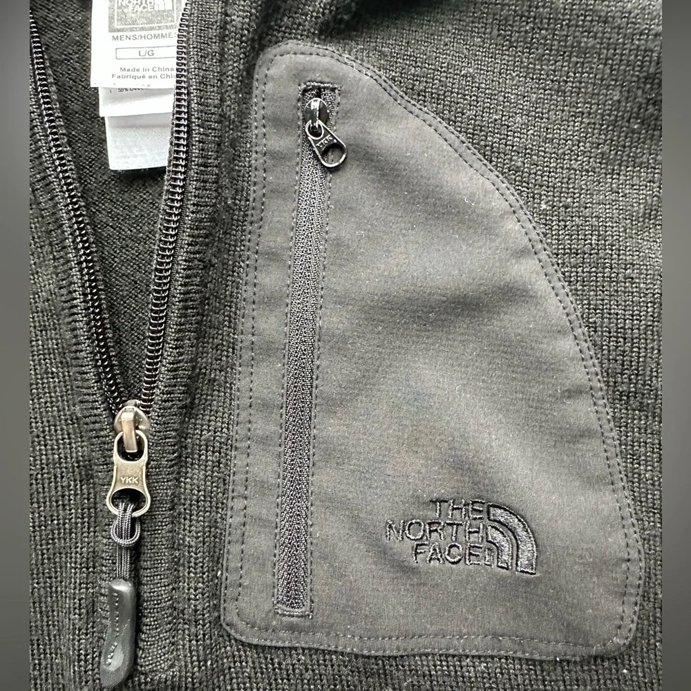 The North Face Wool Blend 1/4 Zip Sweater Men’s L Black Mock Neck